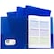 C-Line Products 2-Pocket Heavyweight Poly Portfolio Folder w/Prongs, Blue, PK10 32965 - alternate 3